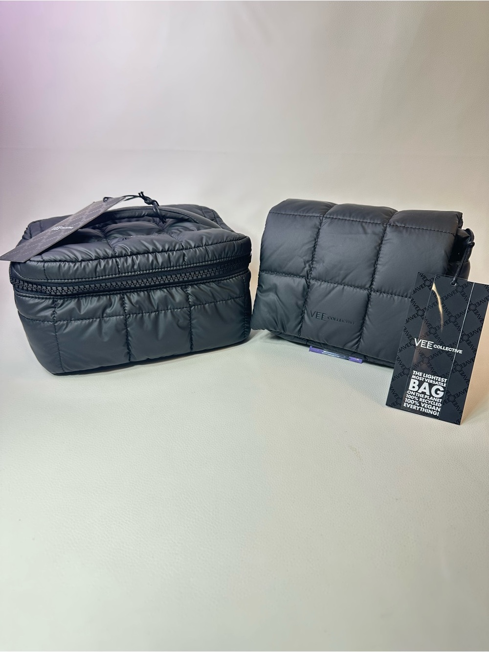 SET OF 2! NEW VEE COLLECTIVE PORTER MESSENGER MINI CROSSBODY BAG & VANITY CASE - Picture 1 of 15